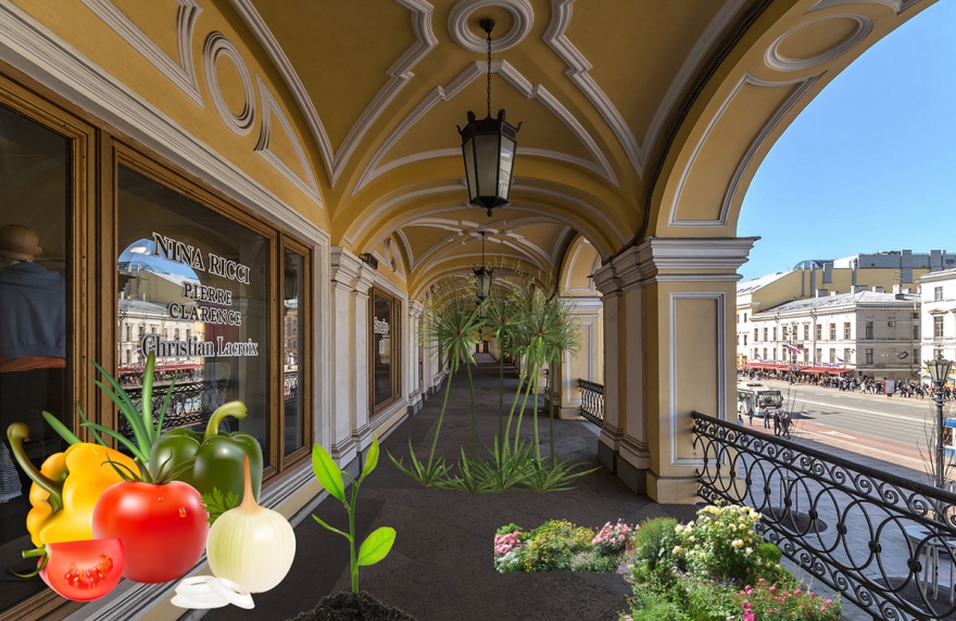 В Петербурге в Гостином дворе разобьют огород