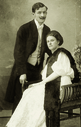 Модная пара в нарядах для танцев. 1908 год