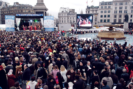 Фестиваль "Русская зима" на Трафальгарской площади в Лондоне